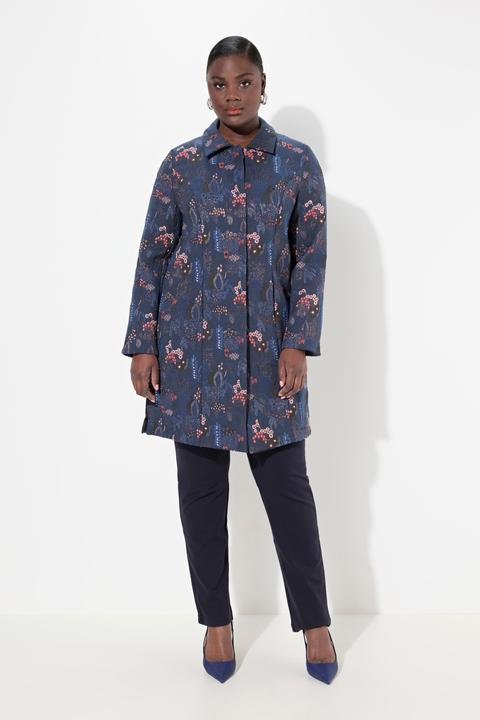 Immagine prodotto Ulla Popken Giacca in jacquard con design floreale, collo da camicia e maniche lunghe (48)