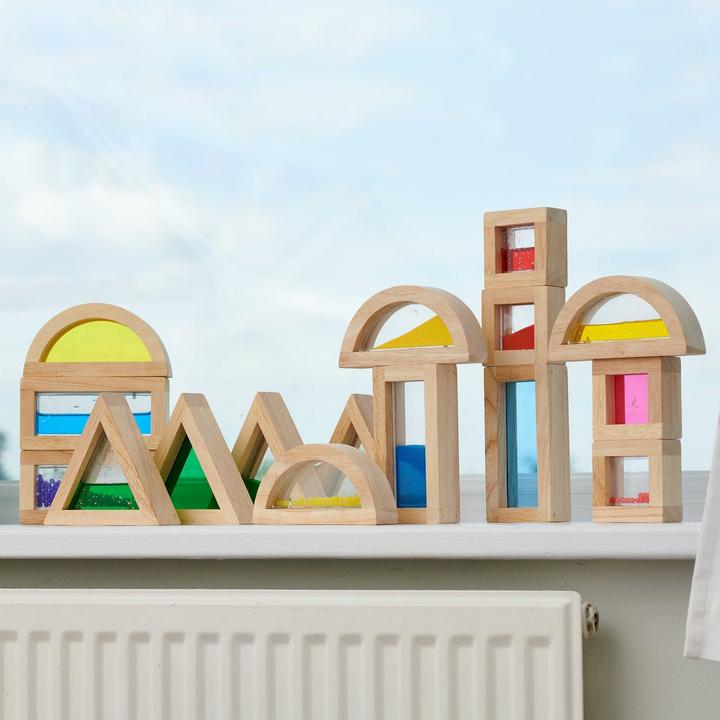 Productafbeelding TickiT Sensorische bouwstenen (16 stuks) volgens Montessori
