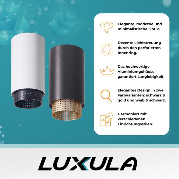 Actual product image Luxula LED surface-mounted spot with, black/gold (GU10)