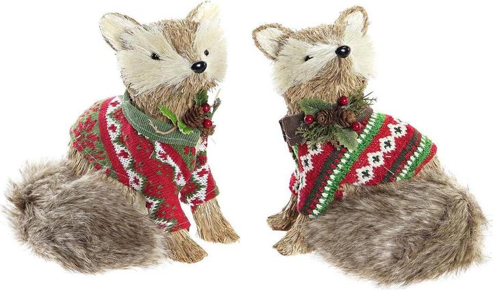 DKD Home Decor Weihnachtsschmuck Polyester (16 x 18 x 21 cm) (2 Stück)