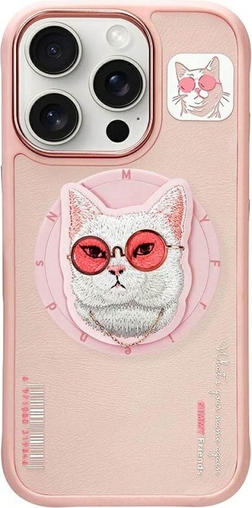 Produktbild Nimmy Glasses Cool Cat MagSafe case for iPhone 16 Pro Max pink (Apple iPhone 16 Pro Max)