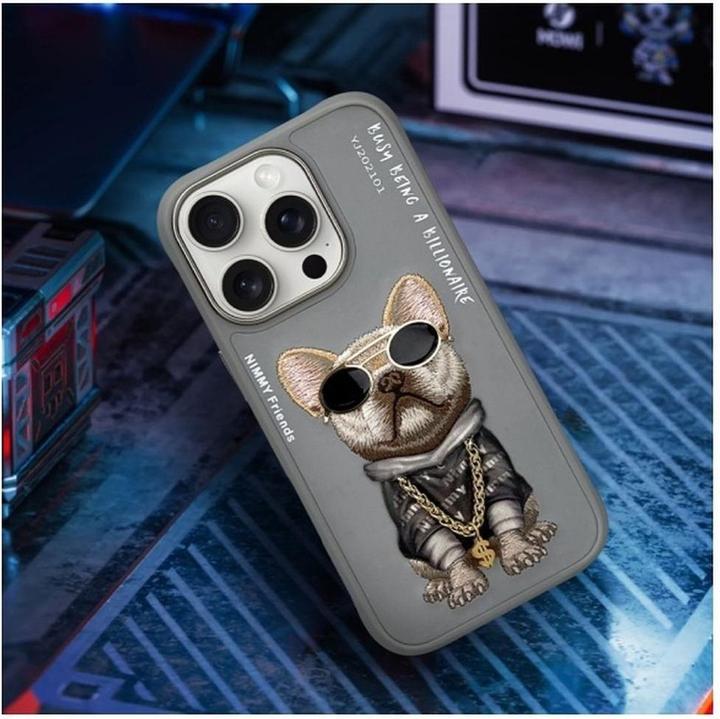 Actual product image Uniq Nimmy case iPhone 16 Pro 6.3" gray Glasses Cool Dog (Apple iPhone 16 Pro)