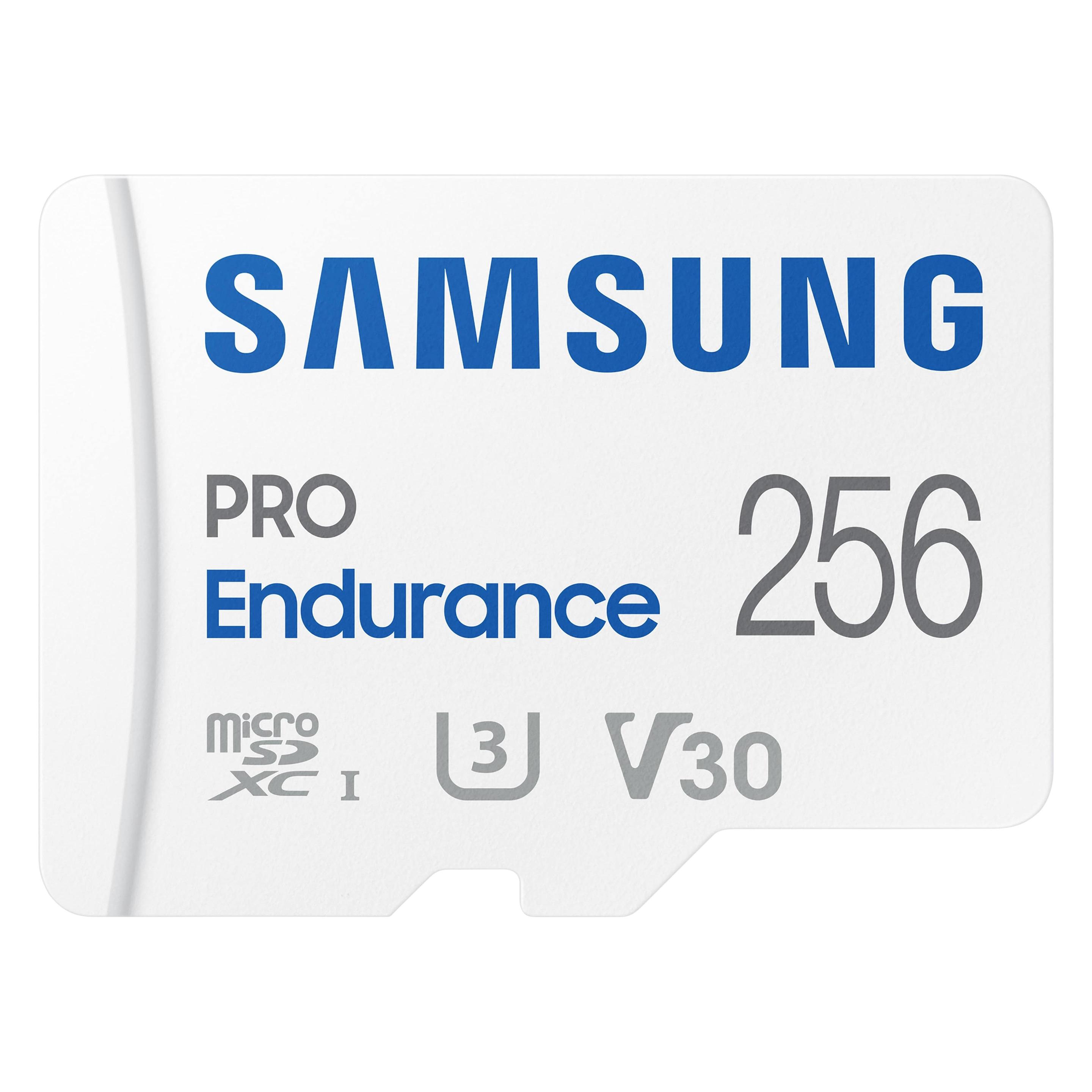Samsung PRO Endurance (256 GB, microSDXC, U3, UHS-I), Speicherkarte, Weiss