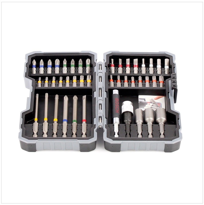 Productafbeelding Bosch Professional Zubehör Schroevendraaierbitset (Zeskantbus TX M10, Zeskantbus TX M15, Zeskantbus TX M20, Zeskantbus TX M30, Kruis Phillips PH M1, Phillips kruis PH M2, Zeskantbus TX M25, Zeskantbus TX M27, Zeskantbus TX M40, Kruis Pozidriv PZ M1, Kruis Pozidriv PZ M2, Phillips kruis PH M3, Kruis Pozidriv PZ M3, Zeskantbus TX met gat M10)