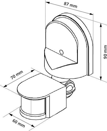 Produktbild Maclean Ścienny czujnik ruchu i zmierzchu 180° max. 1200W czarny MCE25 B (12 m)