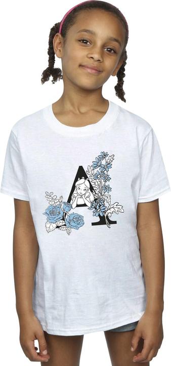 Produktbild Disney Mädchen Alice im Wunderland Buchstabe A TShirt aus Baumwolle (104)
