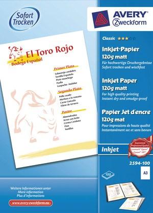 Produktbild Avery Classic Inkjet Papier (120 g/m², 100 x, A3)