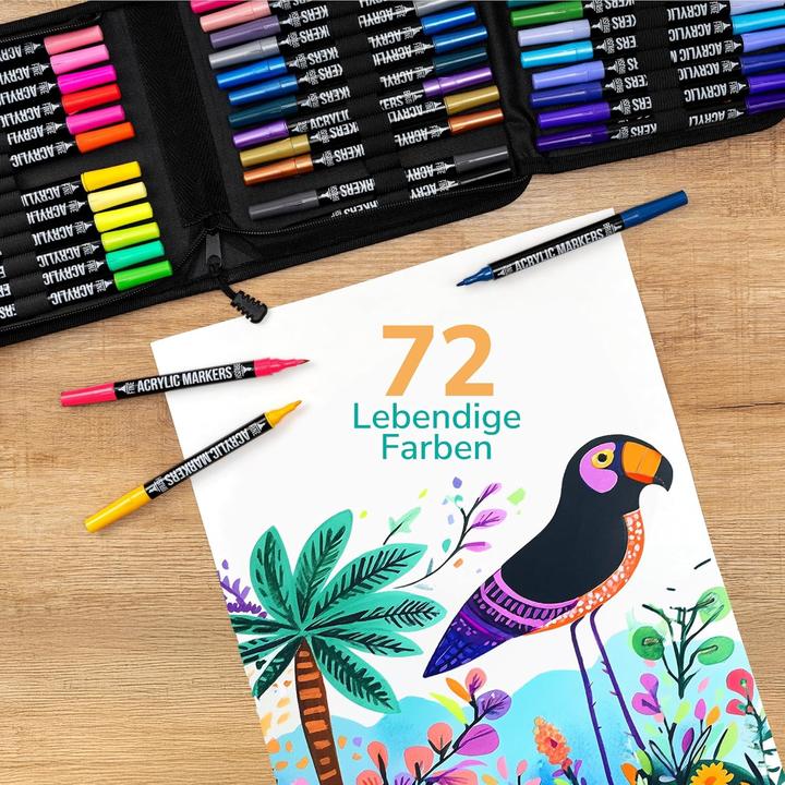 Image du produit Zenacolor Set de stylos acryliques (72 x)
