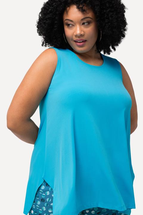 Produktbild Ulla Popken Jerseytop, Zipfelsaum, A-Linie, Rundhals, ärmellos (58)
