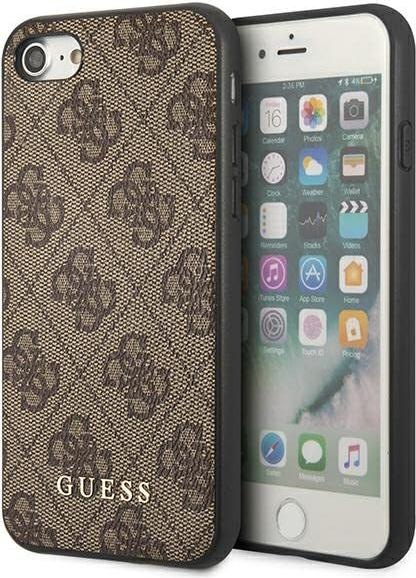 Actual product image Guess GUHCI8G4GFBR iPhone SE 2022 / 2020 / 7 / 8 brązowy/brown hard case 4G Metal Gold Logo (Apple iPhone SE (3rd Gen), Apple iPhone SE (2nd Gen), Apple iPhone 7)