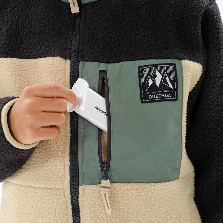 Actual product image Quechua Kids fleece jacket size 122-170 Sherpa warm hiking - NH500 TW (140)