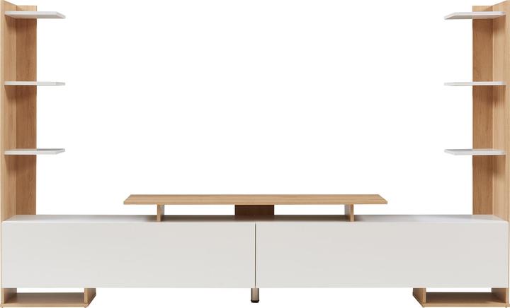 Produktbild En.Casa Fernsehschrank Rauki 233x31x141 cm Weiss/Eicheoptik (233 x 31 x 141 cm)