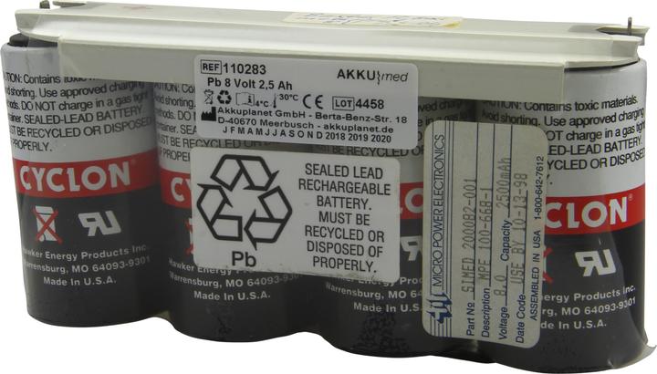 Produktbild AccuCell Blei Akku passend für Baxter PulsoxiMeter ASAT 8,0 Volt 2,5 Ah CE Konform