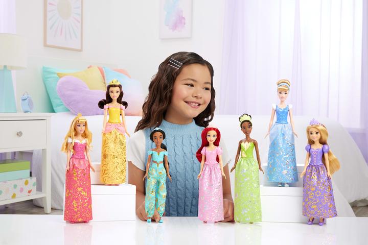 Actual product image Mattel Disney Princess Fashion Doll 7-Pack with Accessories, Story Sparkle Princess, Inspired by Movies