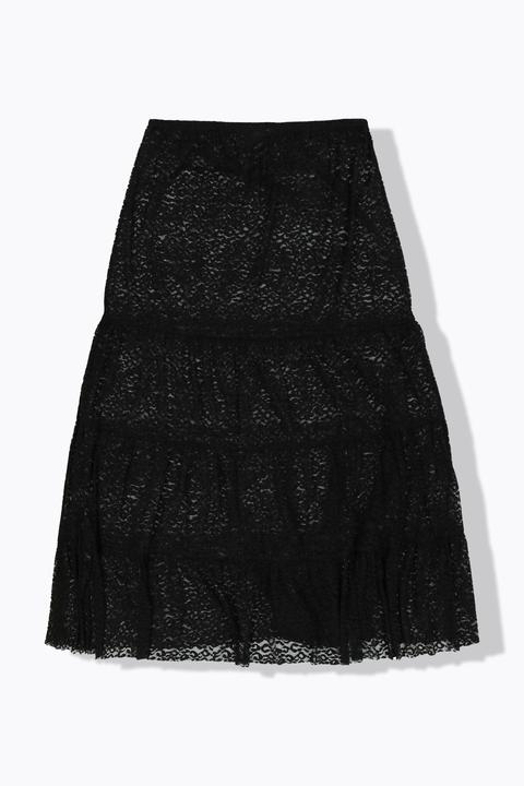 Produktbild Studio Untold Spitzen-Maxirock, A-Linie, Elastikbund, Volants (54)