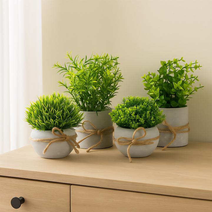 Actual product image Relaxdays 4x decorative plants (18 cm)