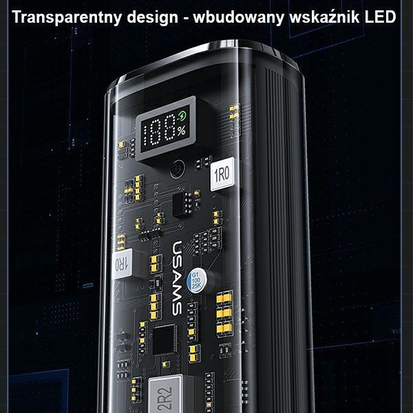 Actual product image Usams Powerbank incl. display indicator (9000 mAh, 22.50 W, 32.40 Wh)