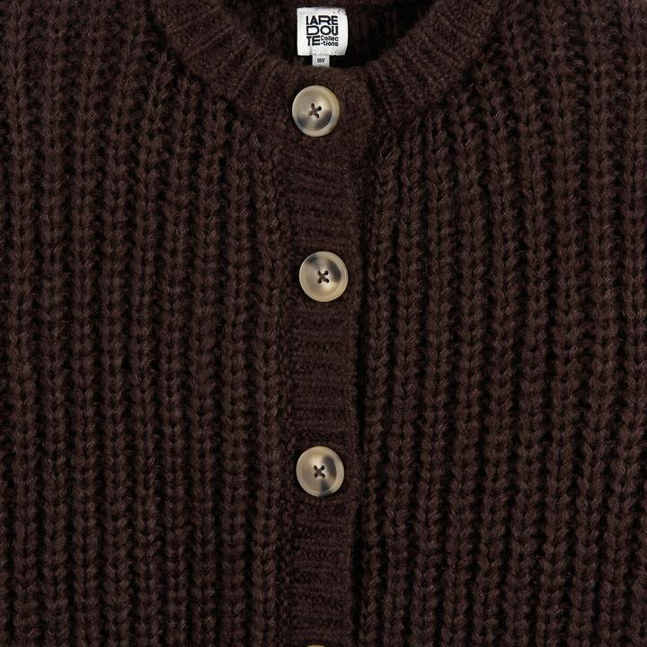 Produktbild La Redoute Collections Grobstrickjacke mit rundem Ausschnitt und Knopfleiste (128)