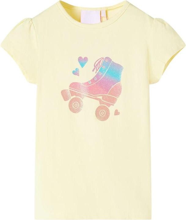 Produktbild VidaXL Kinder-T-Shirt Zartgelb 140,Material: 95 % Baumwolle. 5 (140)