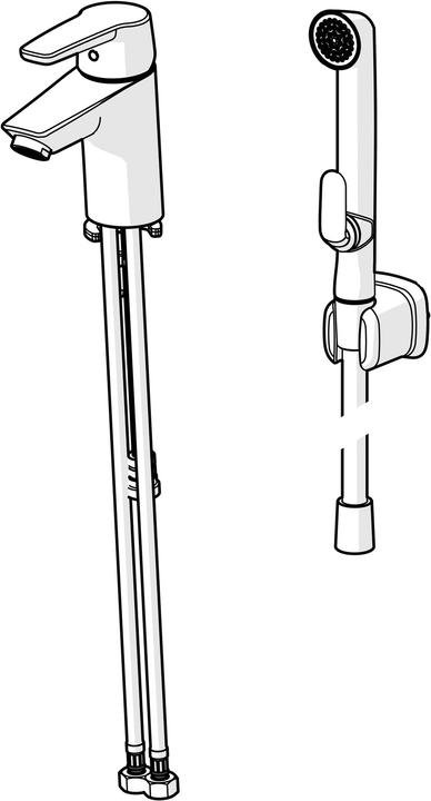 Produktbild Hansa HANSAPOLO Waschtisch-Einhebelmischer, Funktionsbrause, Ohne Ablaufgarnitur, Ausladung 103mm, 5