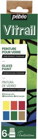 Actual product image Pebeo Set Vitrail Initiation 6 Assorted Bottles (20 ml)