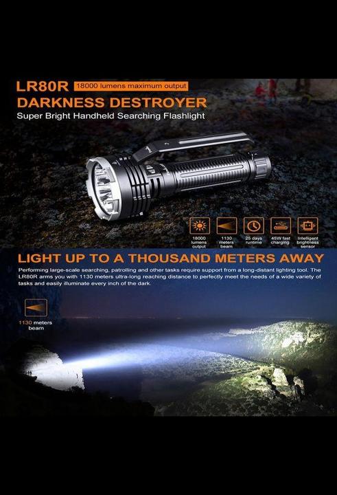 Actual product image Fenix LR80R (25.90 cm, 18000 lm)
