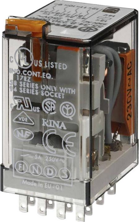 Actual product image Finder 55.34.8.110.5040 Plug-in relay 110 V/AC 7 A 4 changeover contacts 1 pc.