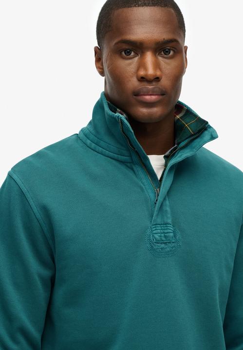 Produktbild Superdry Klassischer Pullover mit halblangem Reissverschluss aus Baumwollpikee (L)