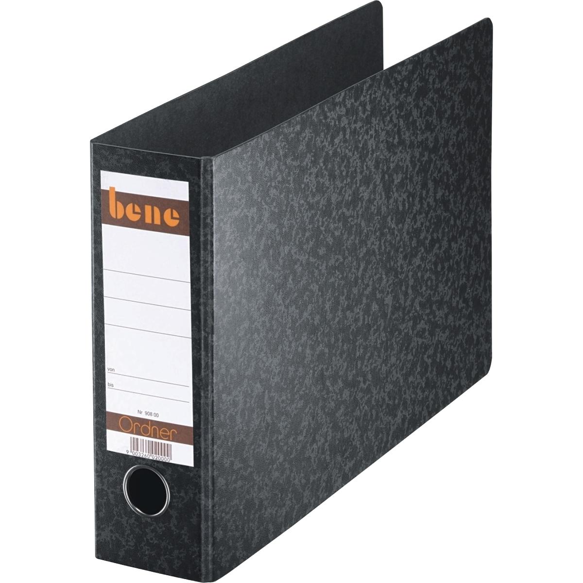 Bene, Ordner, Ordner A4 quer 75mm Hartpappe schwarz (A4, 75 mm, 1 x)