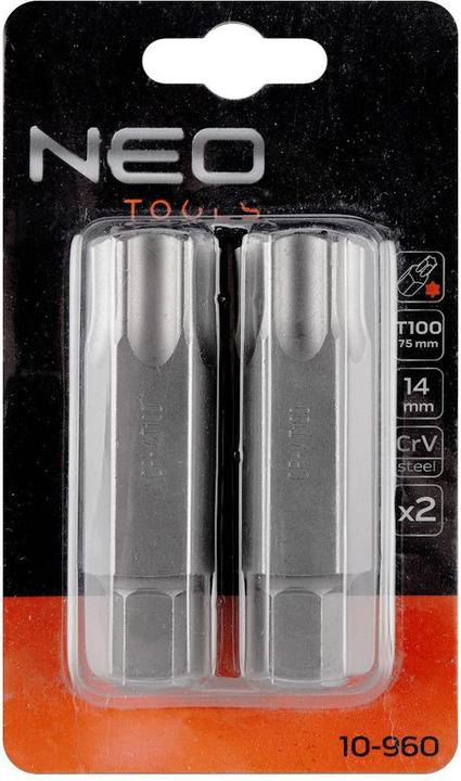 Actual product image Neo Tools TORX TIP T100 X 75 MM S2 X 2 vnt. 10-960 NEO