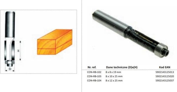 Produktbild Drel Kondorholzschneider gerade fi = 8 x 19 mm Pfund 8mm mit Lager