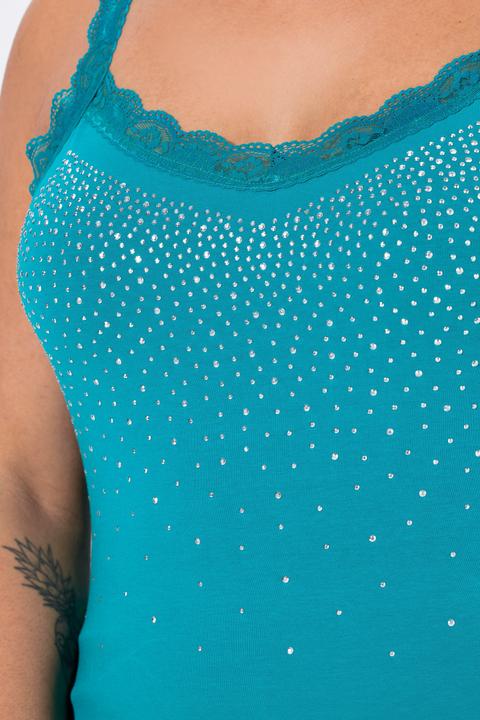 Produktbild Miamoda Top, ärmelloser Slim Fit, Glitzersteinchen, Spitze (48)