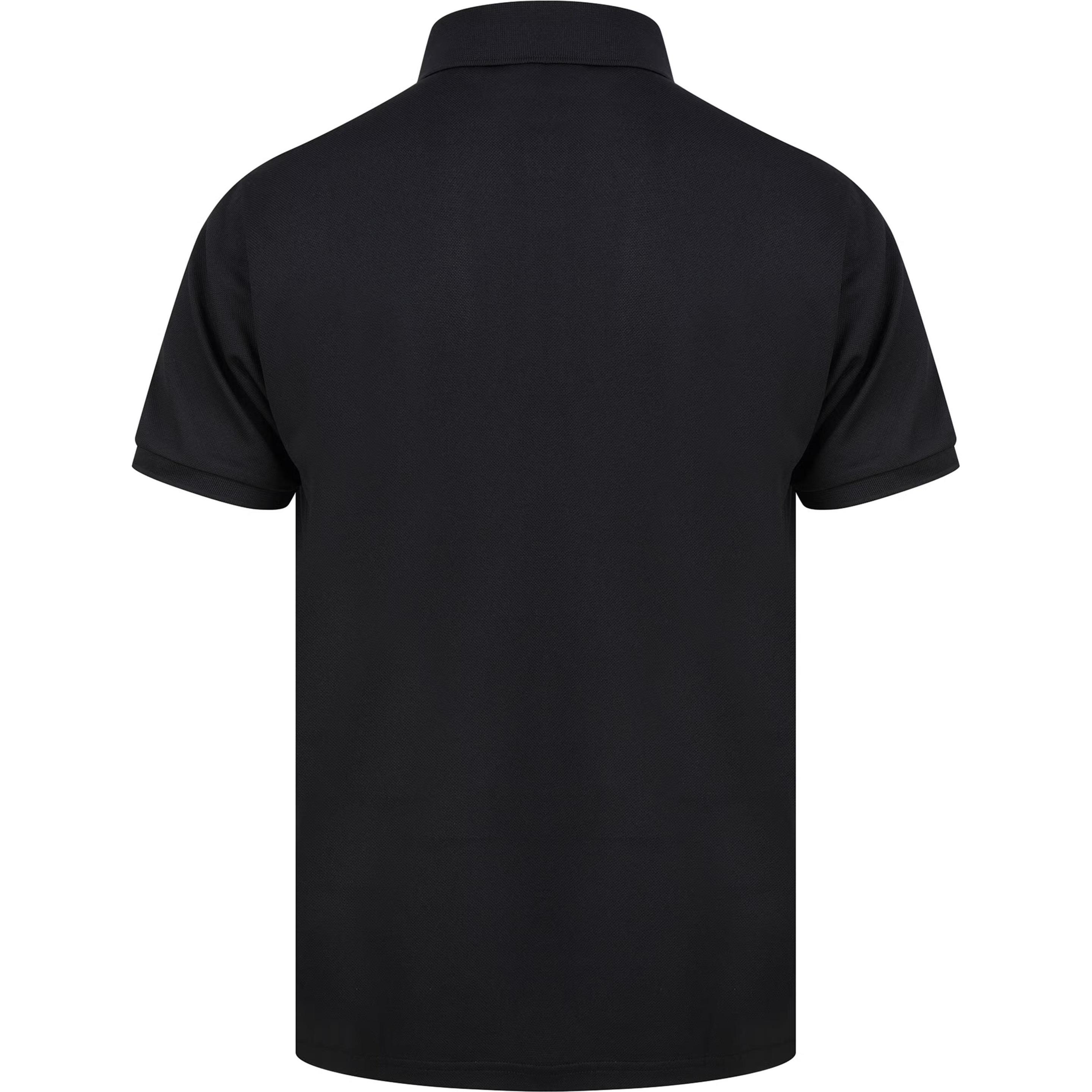 Henbury, Herren, Shirt, Polo-Shirt aus recyceltem Polyester, Schwarz, (S)