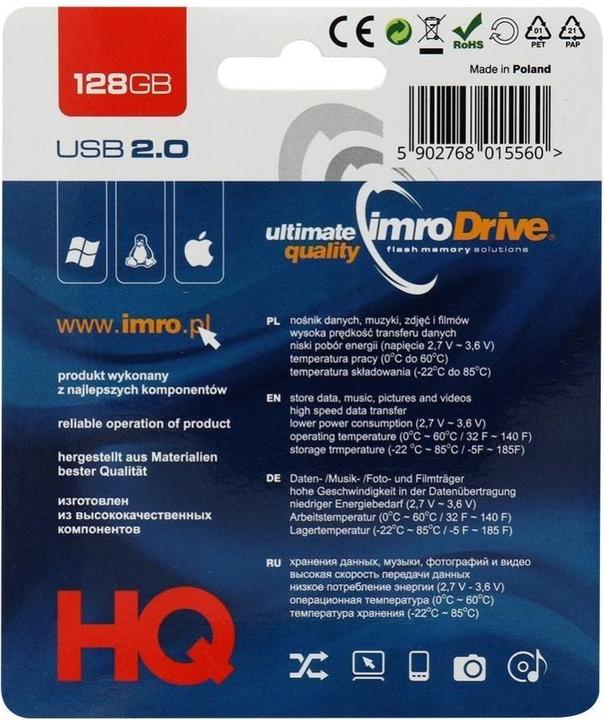 Actual product image IMRO Pendrive BLACK / 128G USB (128 GB, USB 2.0, color zarny) (128 GB, USB-A)