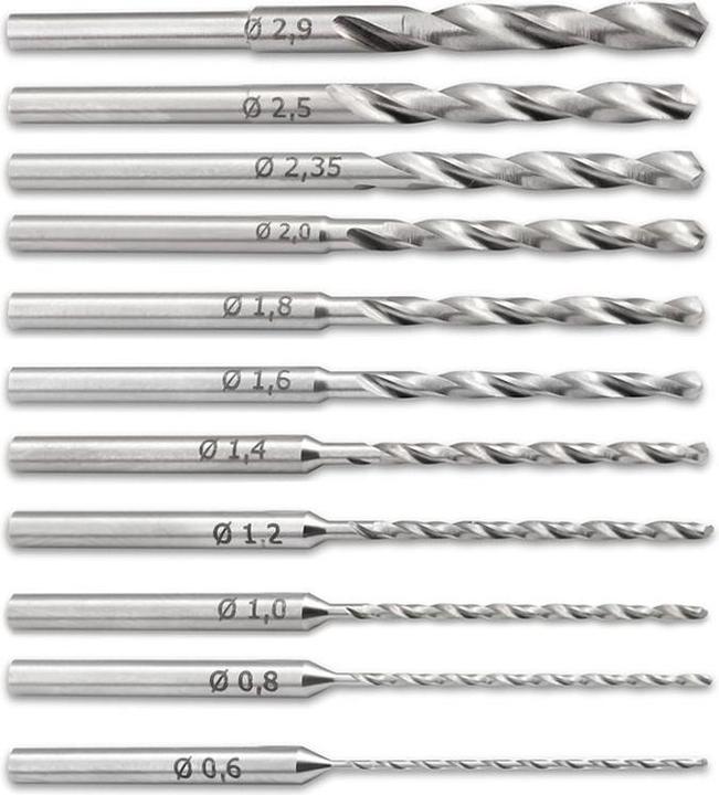 Image du produit Bachmaier SET de forets hélicoïdaux, 11 pièces - jeu Ø 0,6 à 2,9 mm (0,6 mm - 2,9 mm)