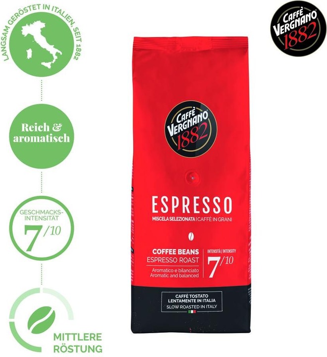 Image du produit Caffè Vergnano bar à espresso (1000 g, Torréfaction foncée)