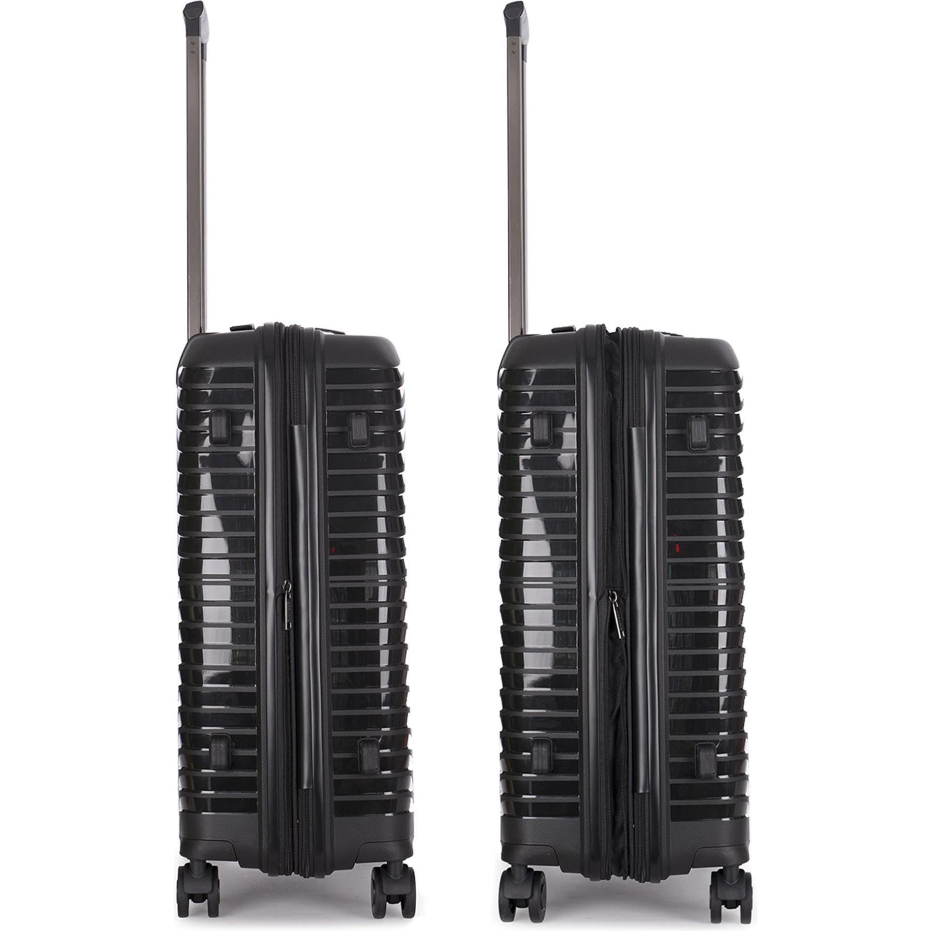 Thumbnail - Stratic, Koffer, Bright+ 4 Rollen Trolley M 66 cm mit Dehnfalte, Schwarz, (73 l, M (50 - 90l))