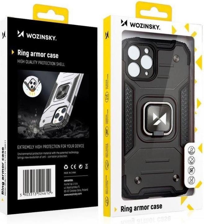 Immagine prodotto Wozinsky Custodia Ring Armor per iPhone 14 cover blindata supporto magnetico anello argento (Apple iPhone 14)