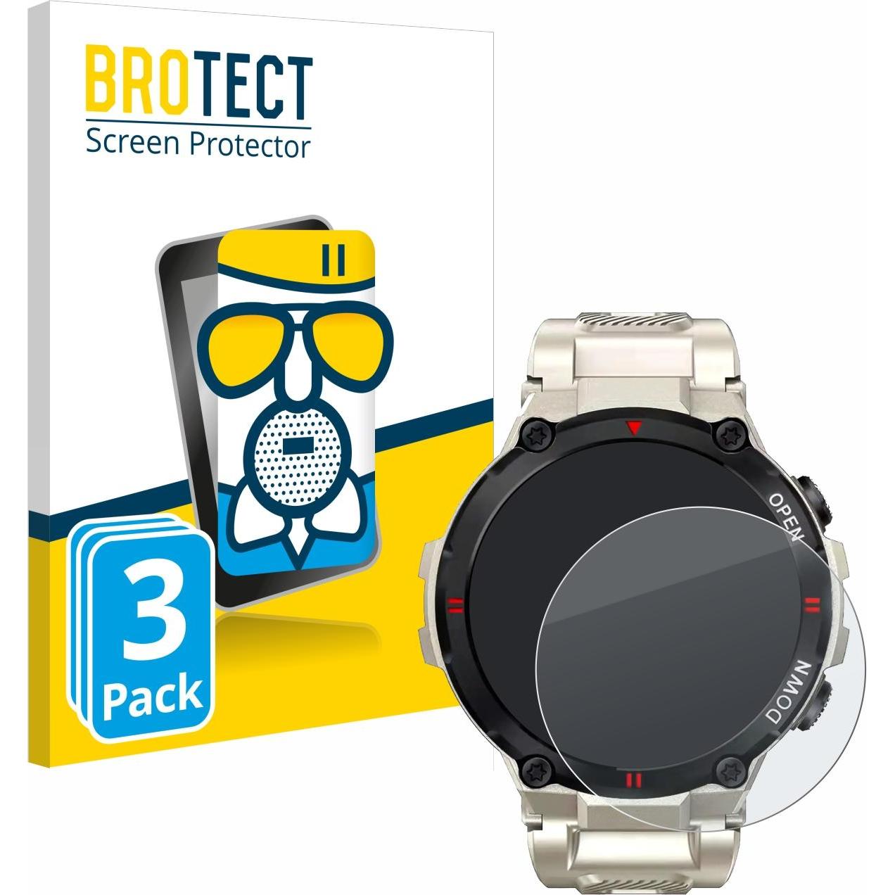 BROTECT Schutzglas Schutzfolie Displayschutz Display Schutz Glas Folie matt, Smartwatch Schutzfolie, Grau