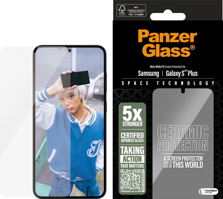 Actual product image PanzerGlass ® Ceramic Screen Protector Samsung Galaxy S 2025 Plus | Ultra-Wide Fit (1 Piece, Samsung Galaxy S25+, Samsung Galaxy S24+)