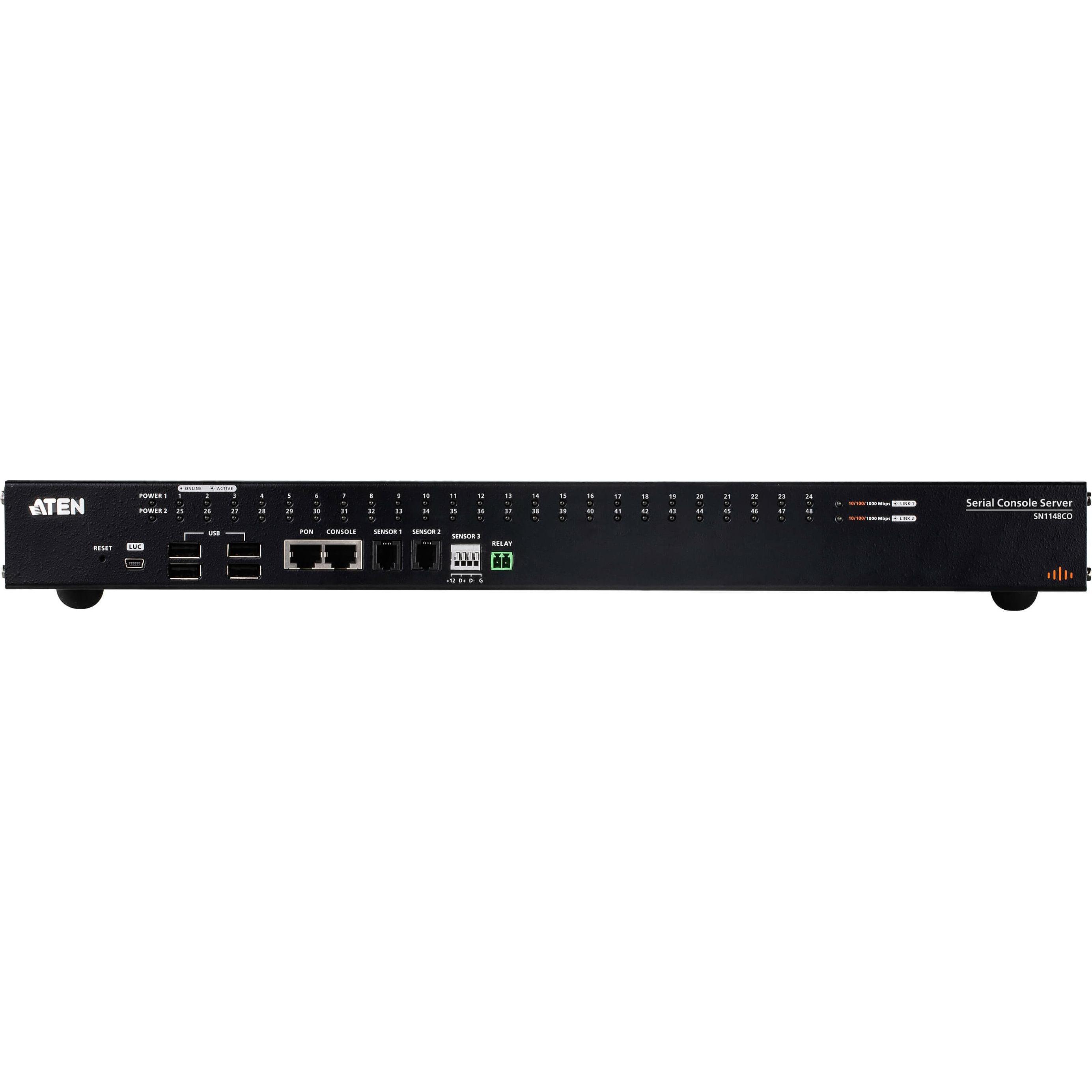 Thumbnail - Aten 48-Port Serial Konsolenserver SN1148CO-AX-G, KVM Switch, Schwarz