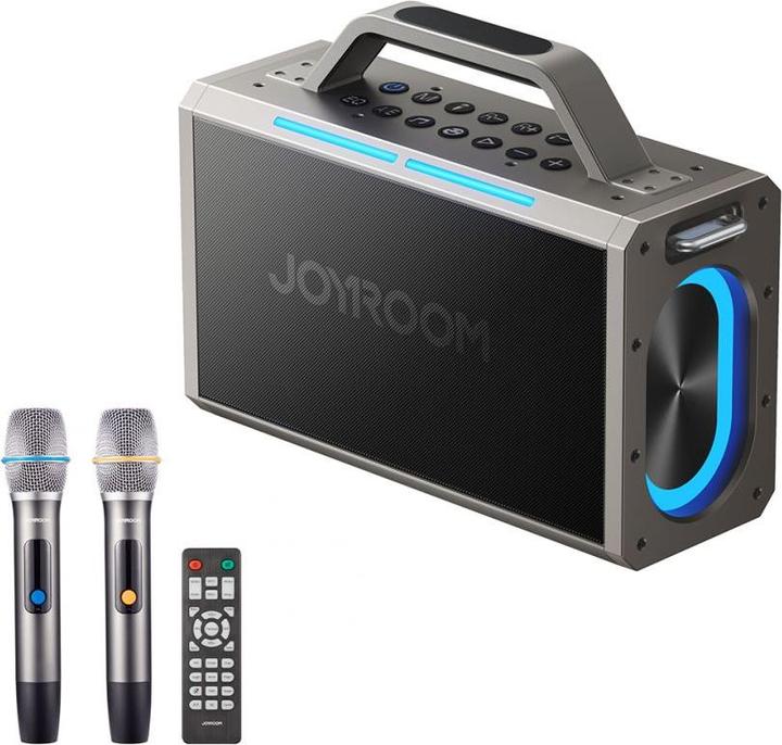 Actual product image Joyroom Pies Series JR-MW03 Wireless Karaoke Speaker with 2 Microphones and Remote Control - Black (20 h)