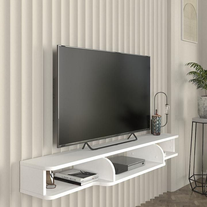 Actual product image En.Casa TV-Lowboard hängend Aar 135x30x16 cm Weiss