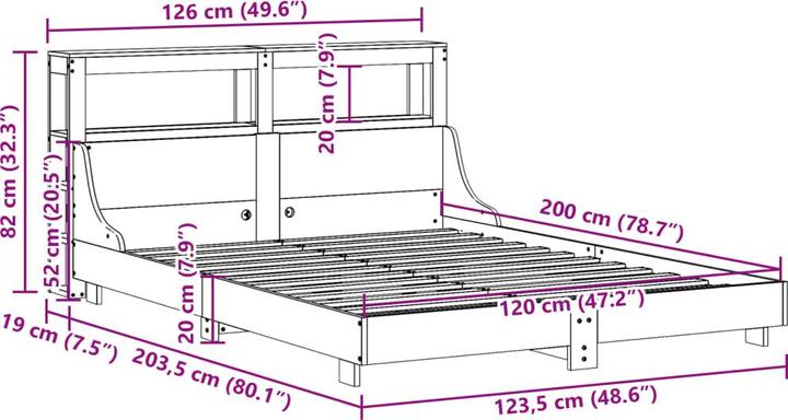 Image du produit vidaXL Bettgestell (120 x 200 cm)