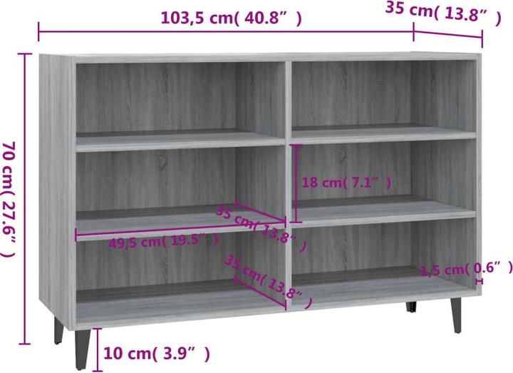 Immagine prodotto vidaXL Lukas (103,5 x 35 x 70 cm)