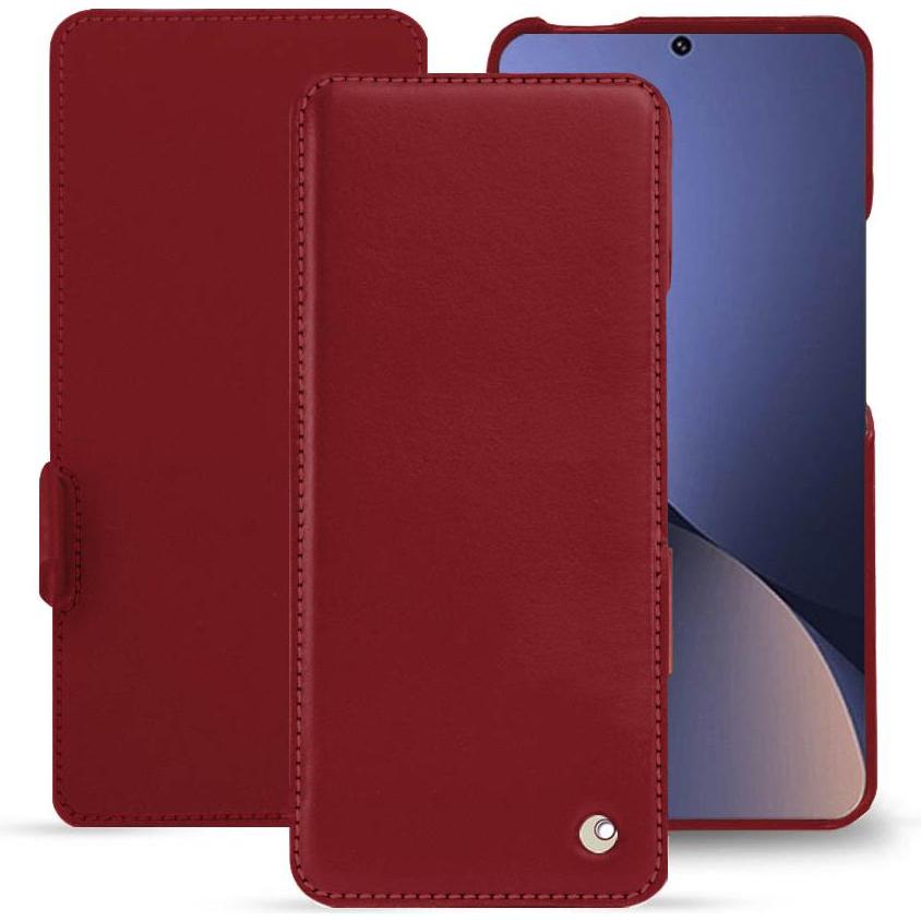 Noreve Lederschutzhülle horizontal (Xiaomi 12 Pro), Smartphone Hülle, Rot