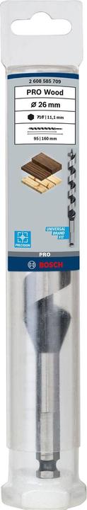 Produktbild Bosch Professional Zubehör PRO Wood Holzschlangenbohrer, 26 x 95 x 160 mm (11.1 mm)