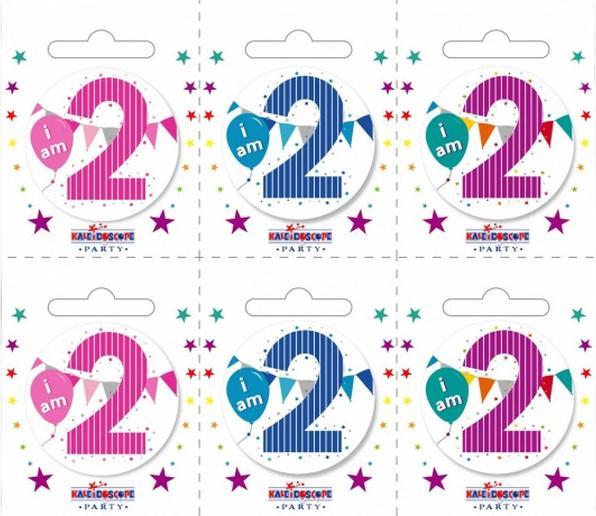 Produktbild Apac Gestreiftes Abzeichen zum 2. Geburtstag (6erPack)
