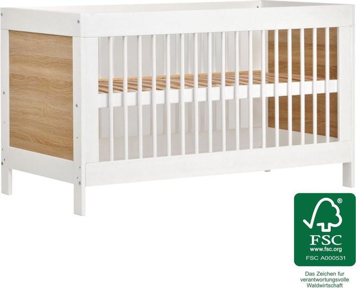 Produktbild jonka Gitterbetten Babybett und Kinderbett Erwin mit 3-fach (140 x 70 cm)