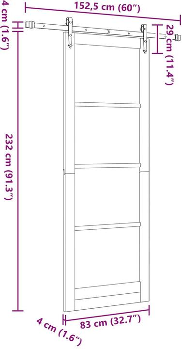 Actual product image vidaXL Schiebetür